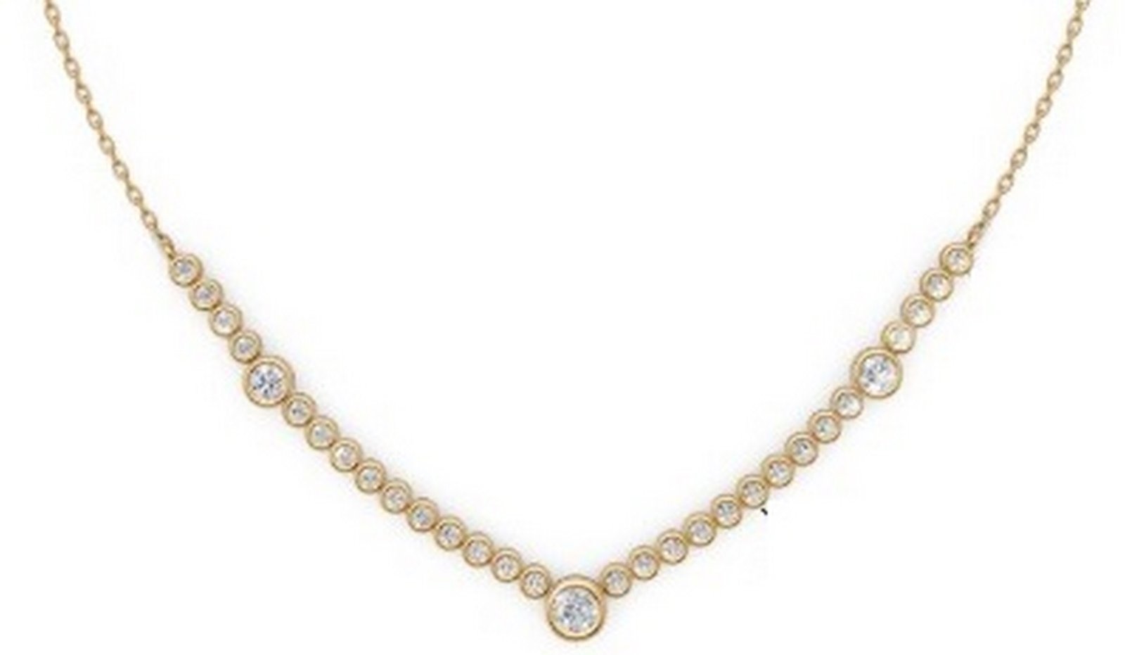 LG - 14K 1.26-1.29CT D-NECKLACE LDS RDS CERTIFIED